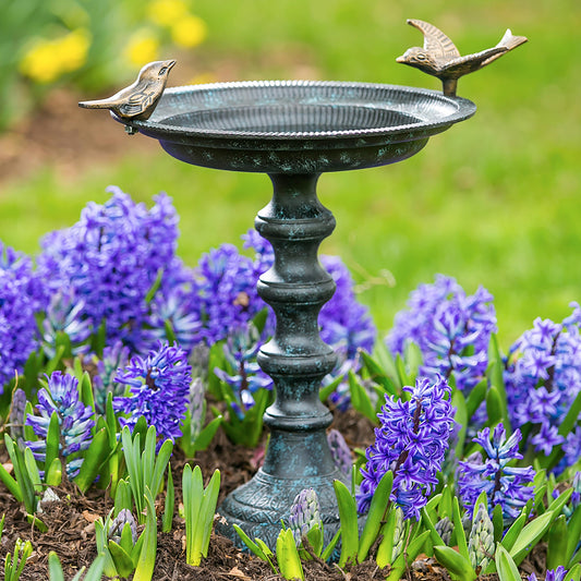 Sculpted Songbirds Metal Pedestal Birdbath