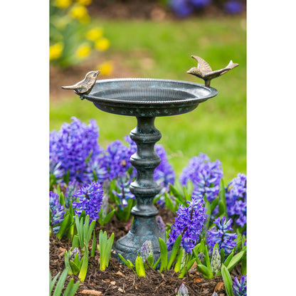 Sculpted Songbirds Metal Pedestal Birdbath