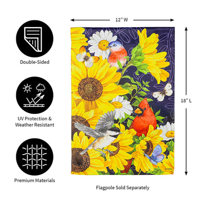 Sunflower Glory Garden Suede Flag