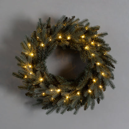 Misty Pine Lighted Holiday Wreath