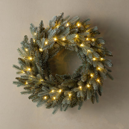 Misty Pine Lighted Holiday Wreath