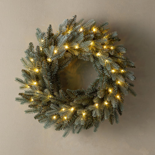 Misty Pine Lighted Holiday Wreath