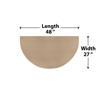 Flame Resistant Fiberglass Half Round Hearth Rug, 27" x 48"
