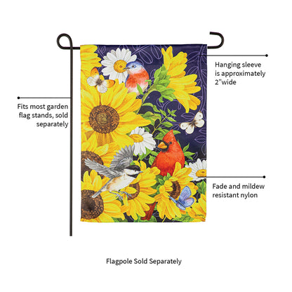 Sunflower Glory Garden Suede Flag