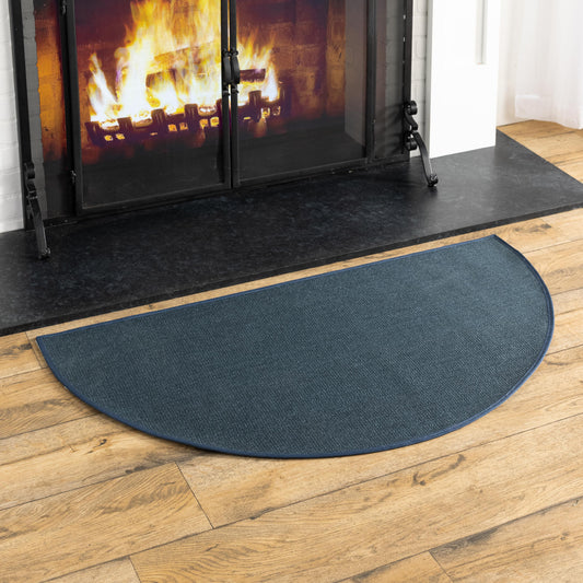 Flame Resistant Fiberglass Half Round Hearth Rug, 27" x 48"