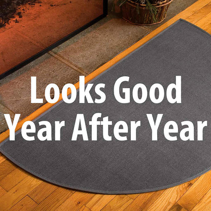 Flame Resistant Fiberglass Half Round Hearth Rug, 27" x 48"