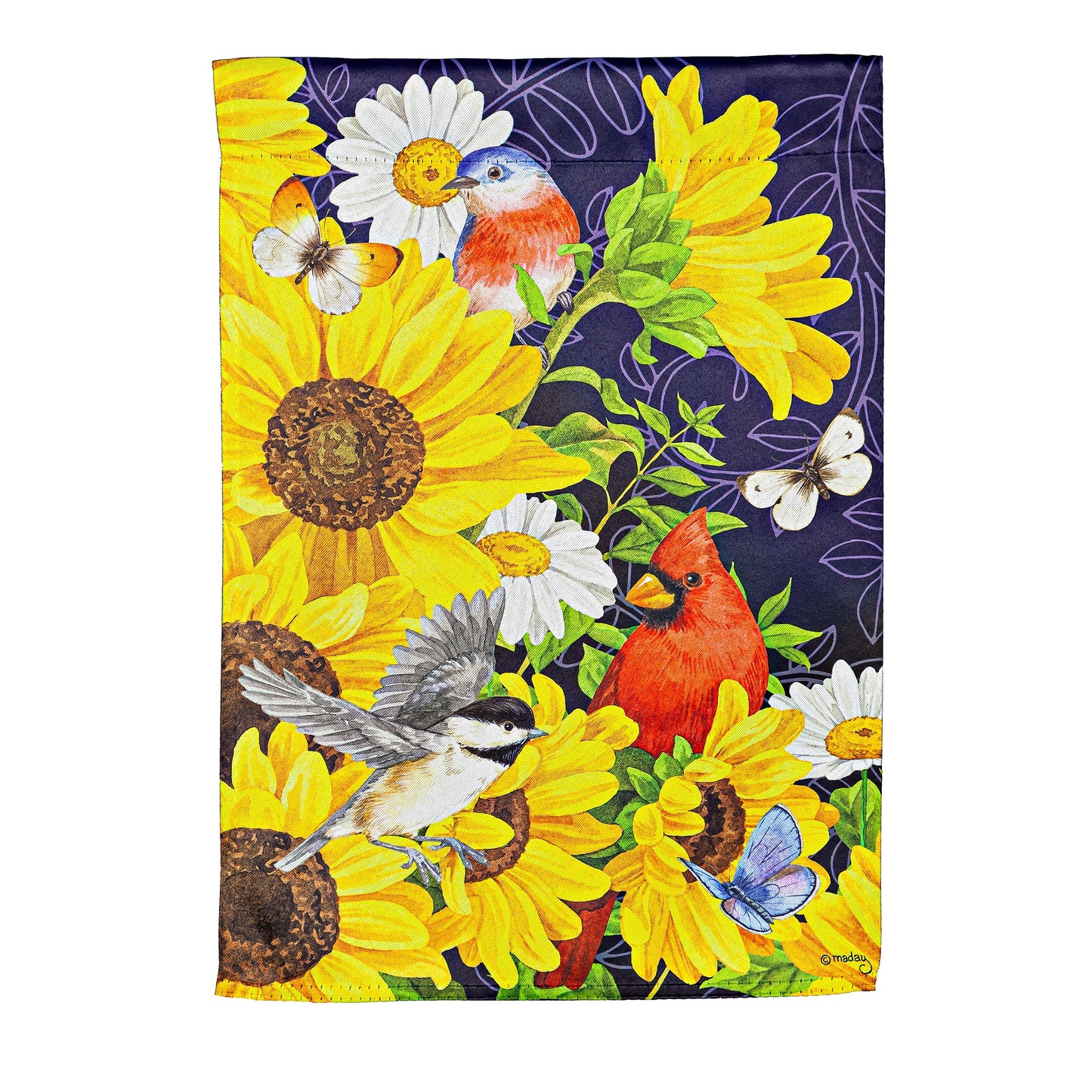 Sunflower Glory Garden Suede Flag