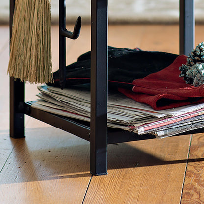 Wood Rack With Fireplace Tools