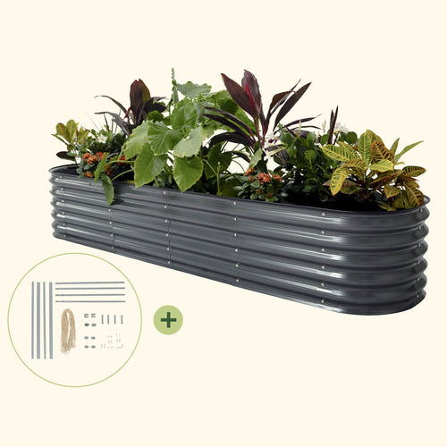 2.0' x 8.0' Classic Garden Bed with Metal Frame String Trellis