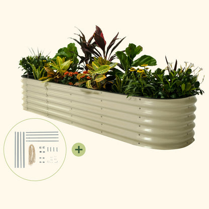 2.0' x 8.0' Classic Garden Bed with Metal Frame String Trellis