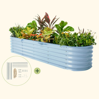 2.0' x 8.0' Classic Garden Bed with Metal Frame String Trellis