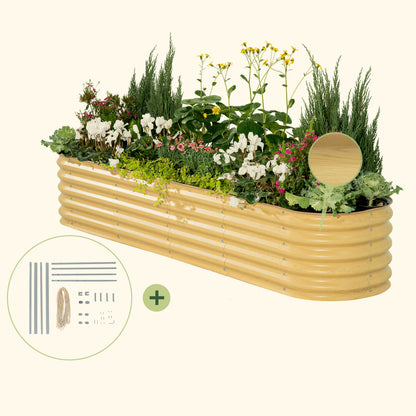 2.0' x 8.0' Classic Garden Bed with Metal Frame String Trellis