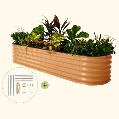 2.0' x 8.0' Classic Garden Bed with Metal Frame String Trellis